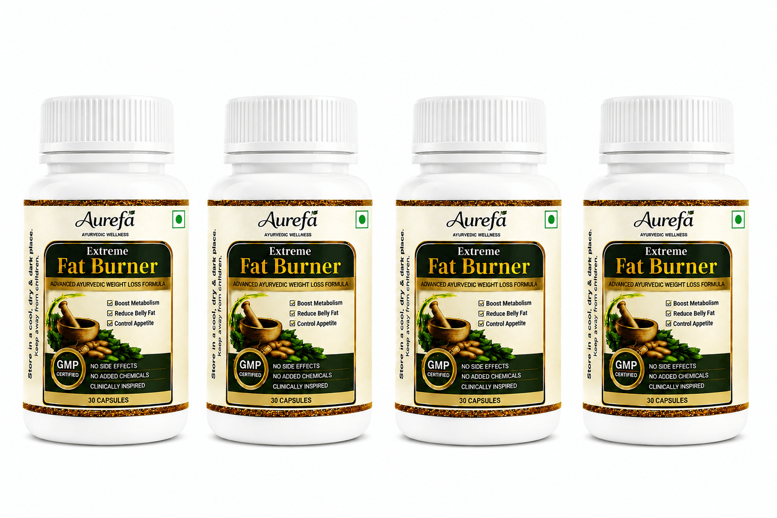 Ayurvedic Weight Management – Aurefa Herbal Extreme Fat Burner Capsules